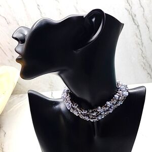 Necklace choker with freshwater cultured pearls, 925 sterling silver